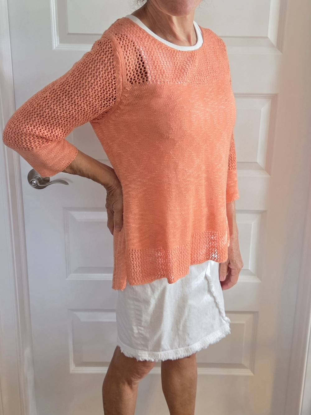 Parkhurst Coral Open-Knit Shell